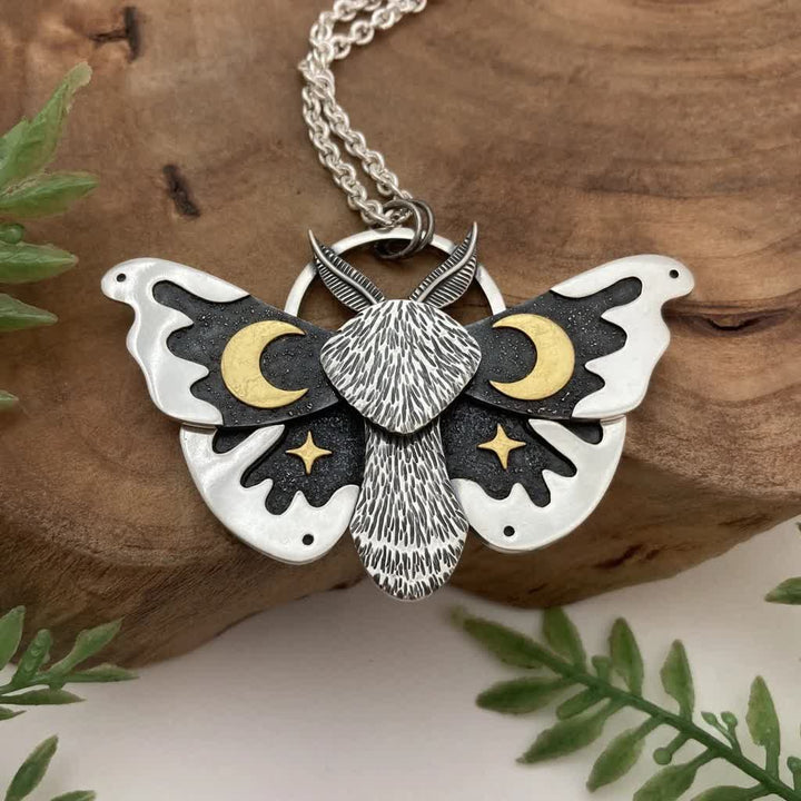 Gothic Moons & Stars Celestial Luna Moth Necklace - image 3