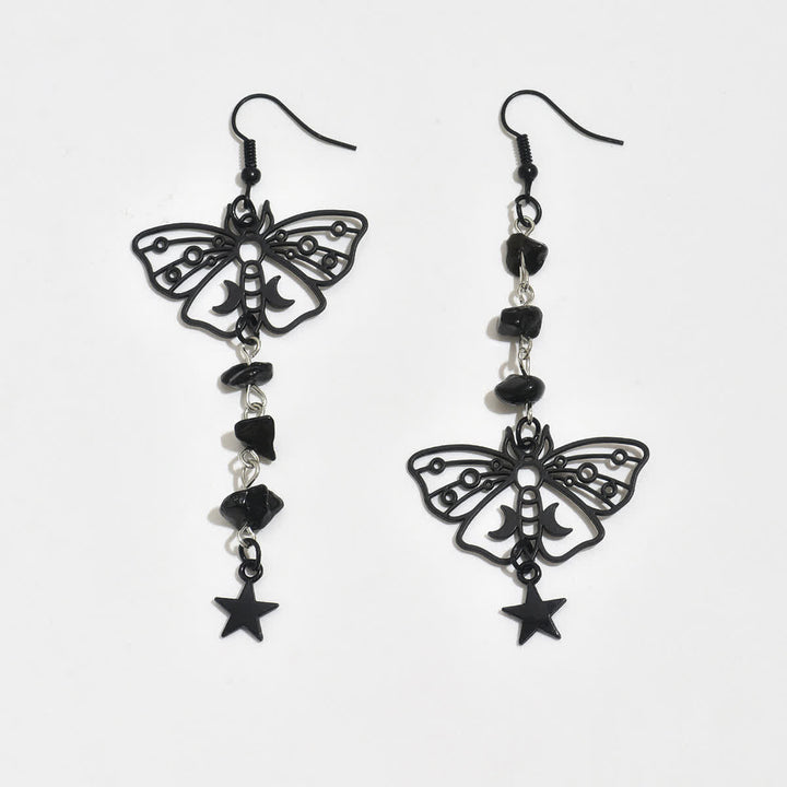 Luna Moth Celestial Moon & Star Dangle Crystal Earrings - image 6