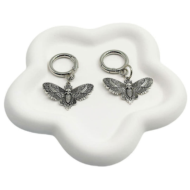 2Pcs Bag & Boot Accessories Death Moth Gothic Boot Charms - Silver - image 8