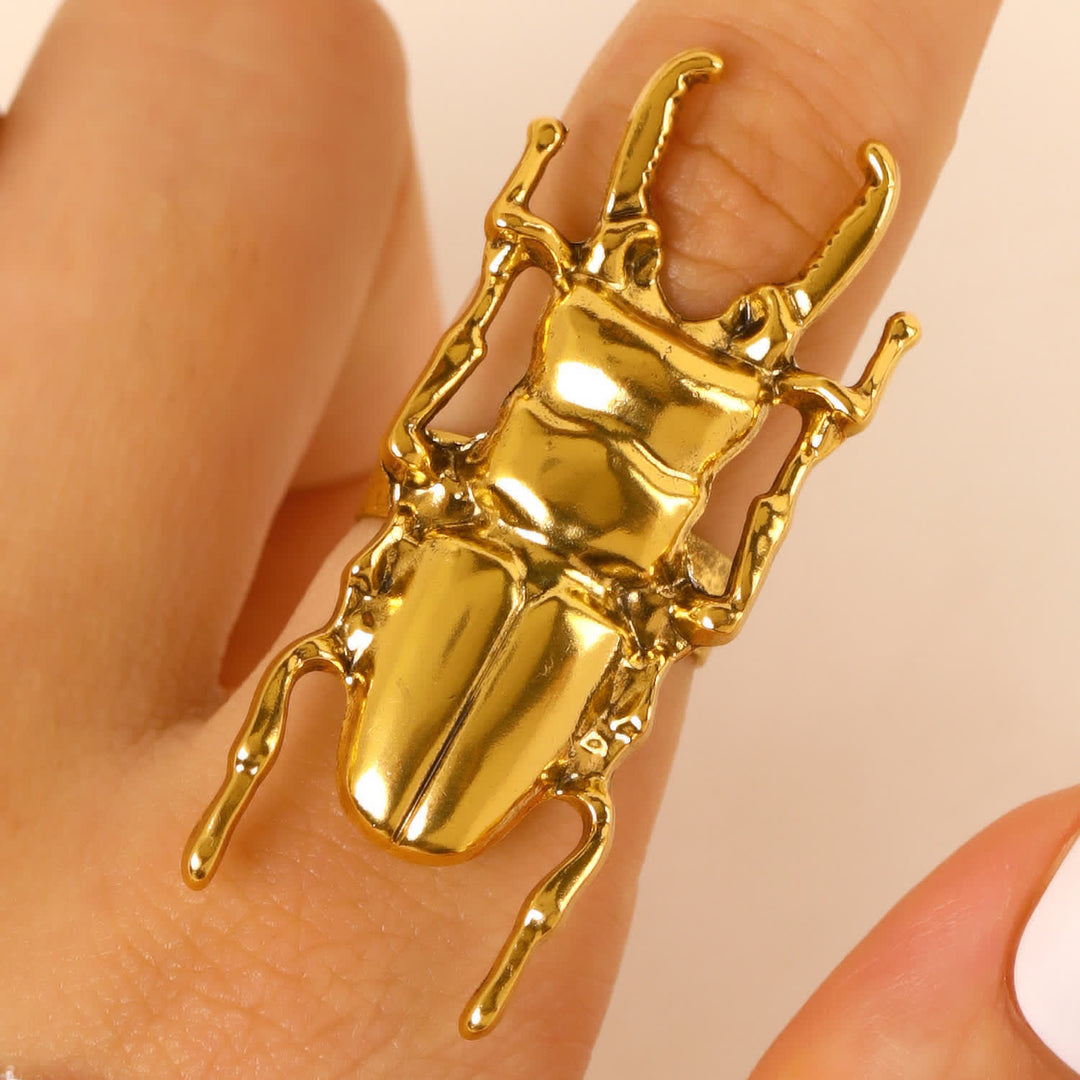 Scarab Beetle & Cicada Insect Opening Ring Collection - Scarab - Gold - image 12