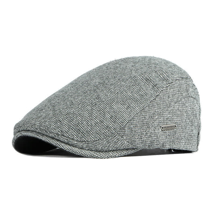 Heritage British Style Tweed Texture Flat Top Beret Hat - Light Gray - Adjustable (21 5/8"-23 1/4") - image 12