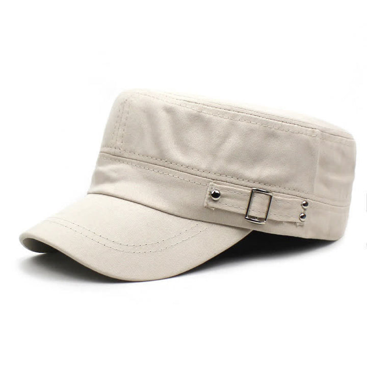 Iconic Military Cotton Cadet Cap With Side Buckle Strap - Ivory - M (22"-22 7/8") - image 2