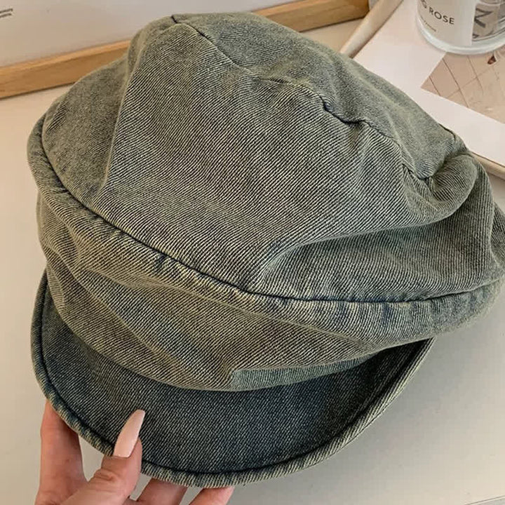 Artistic Olive Grey Washed Cotton Slouchy Beret - image 2
