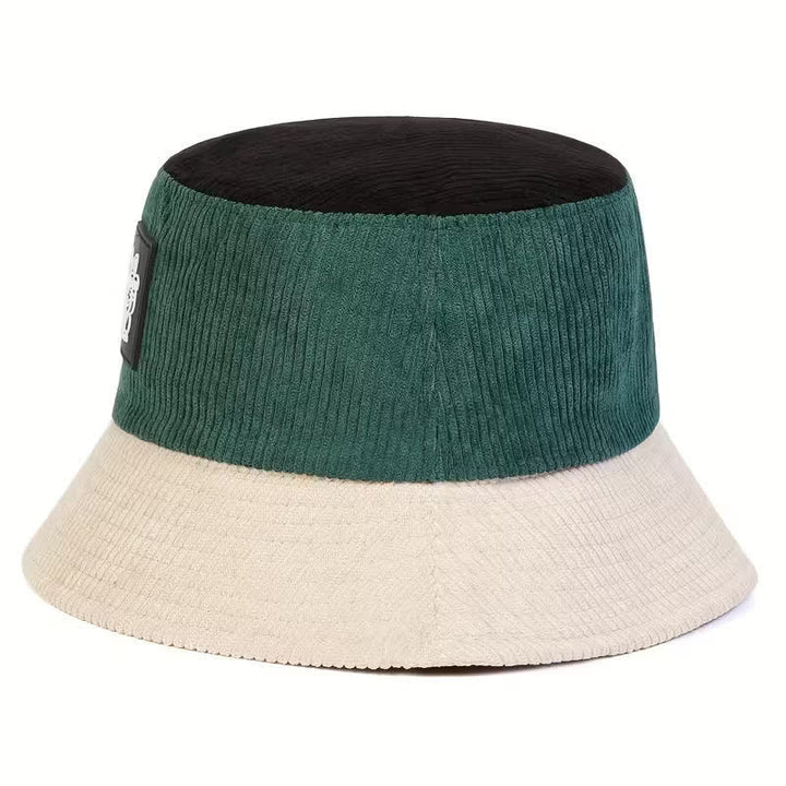 Color Block Lucky Cat Corduroy Foldable Bucket Hat - image 4