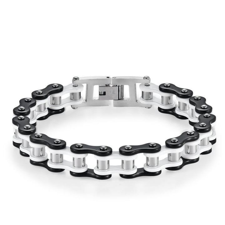 Ride In Style Fearless Motorcycle Bike Chain Bracelet - Black & White - image 8