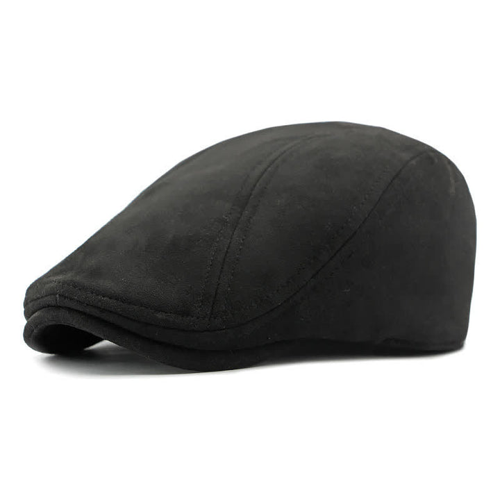Unisex Timeless Suede Vintage Ivy Flat Beret - Black - Adjustable (21 5/8"-23 1/4") - image 9