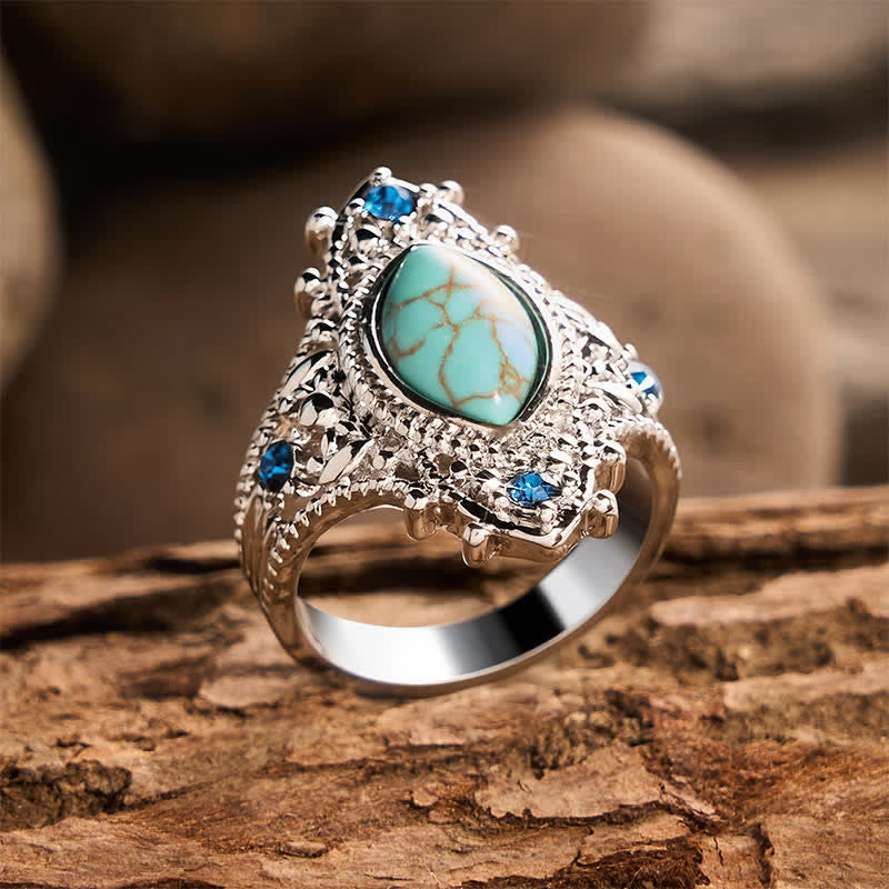 Bohemian Marquise Simulated Turquoise Women Ring for Party Gift - image 3