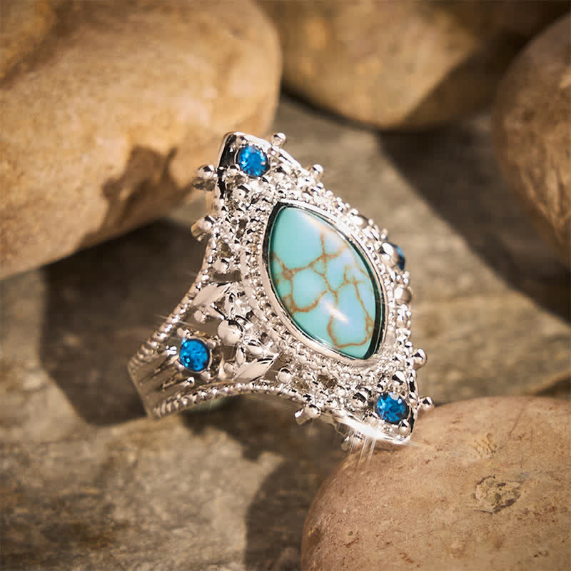 Bohemian Marquise Simulated Turquoise Women Ring for Party Gift - image 2
