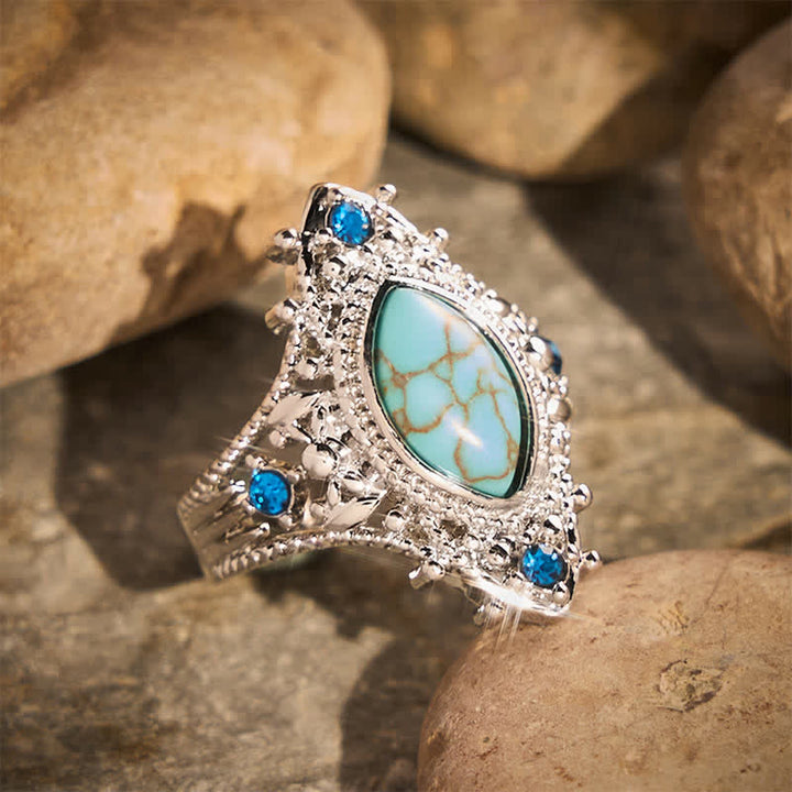 Bohemian Marquise Simulated Turquoise Women Ring for Party Gift - image 2