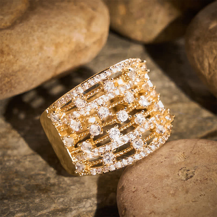 Wide Band Pave Zircon Women Statement Ring - image 8