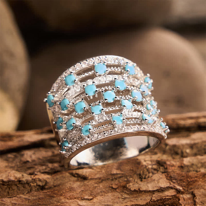 Wide Band Pave Zircon Women Statement Ring - image 3