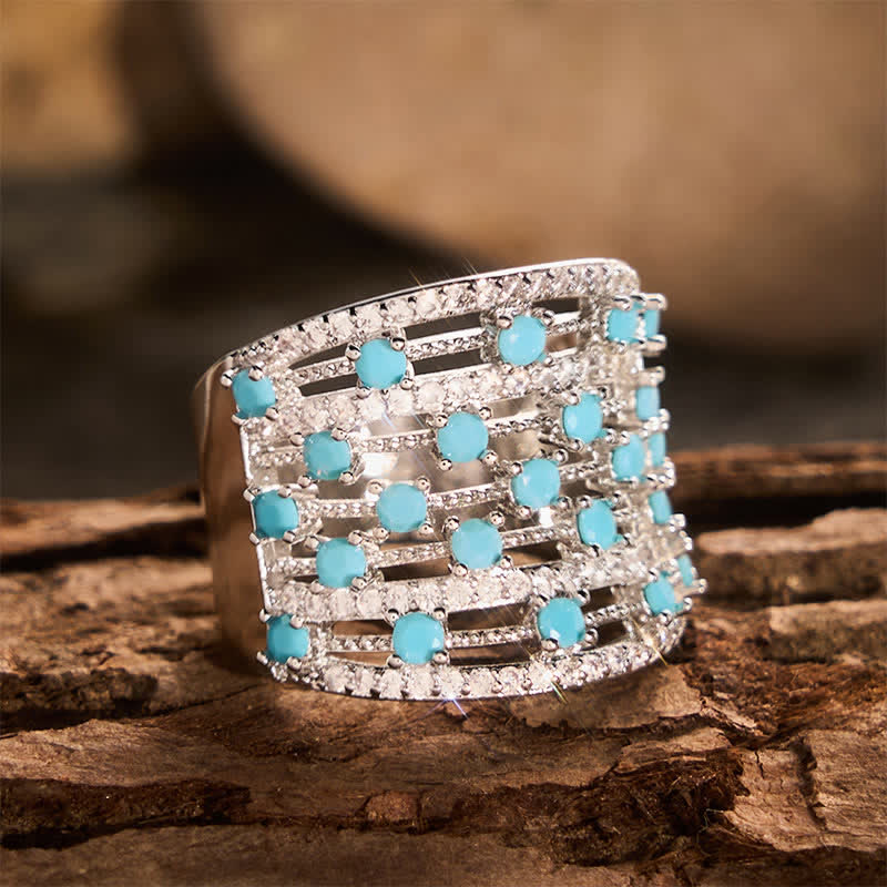 Wide Band Pave Zircon Women Statement Ring - image 4