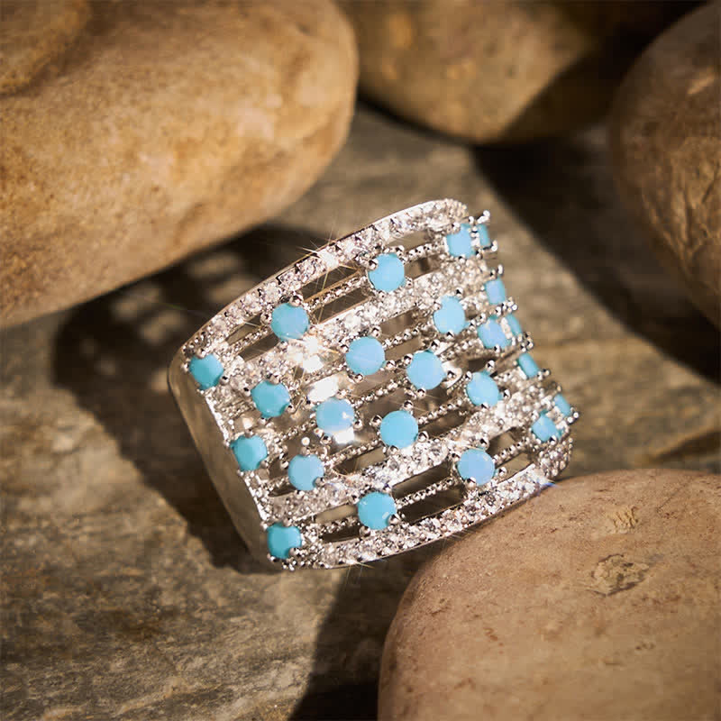 Wide Band Pave Zircon Women Statement Ring - image 2