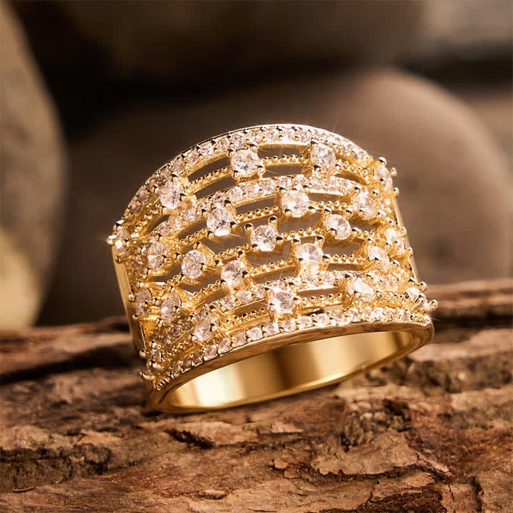 Wide Band Pave Zircon Women Statement Ring - image 9