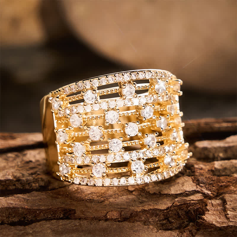 Wide Band Pave Zircon Women Statement Ring - image 10