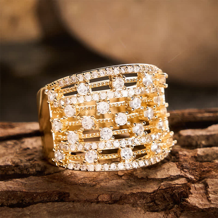 Wide Band Pave Zircon Women Statement Ring - image 10