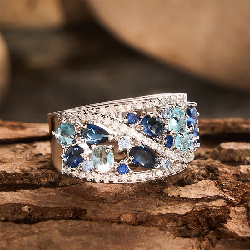 Wide Band Multi‑Stone Pave Zircon Women Ring - image 3