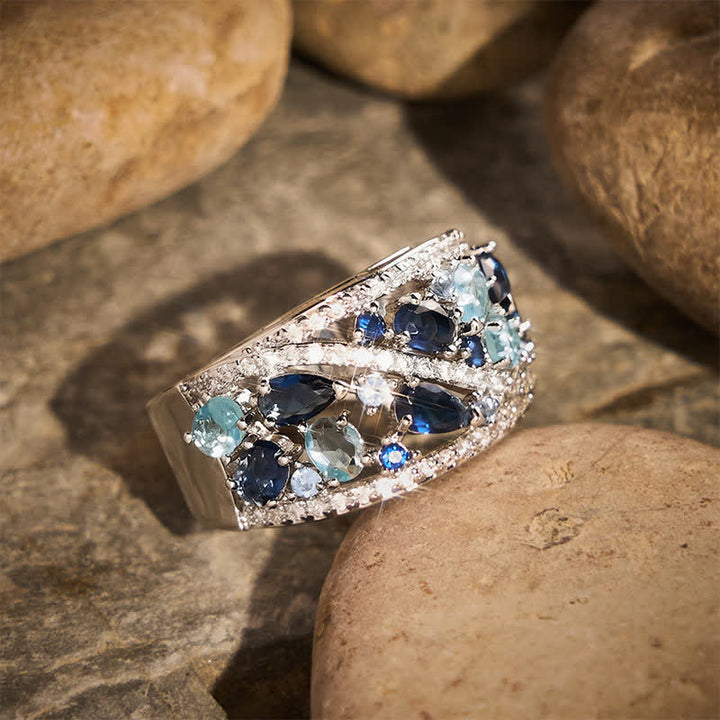 Wide Band Multi‑Stone Pave Zircon Women Ring - image 2
