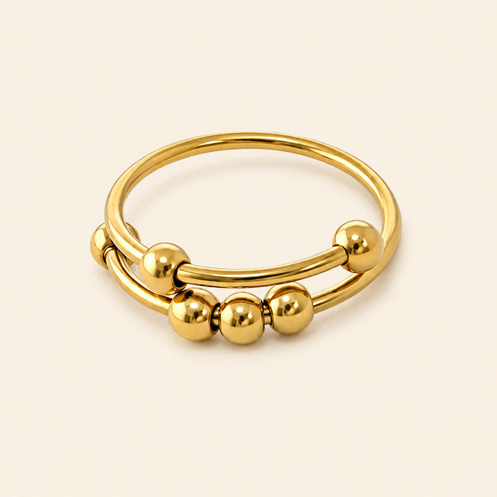 Cute Decompression Sliding Beads Anxiety Relief Fidget Ring - image 2