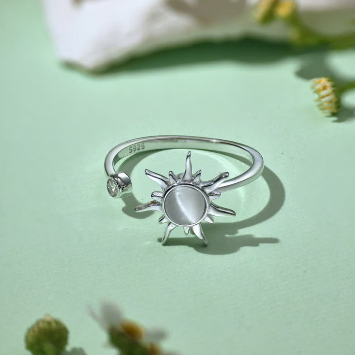 Rotating Celestial Adjustable Anxiety Relief Fidget Ring - Silver - 926 Silver - image 8