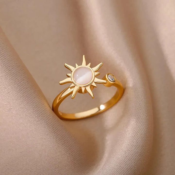 Rotating Celestial Adjustable Anxiety Relief Fidget Ring - Gold - Copper - image 0