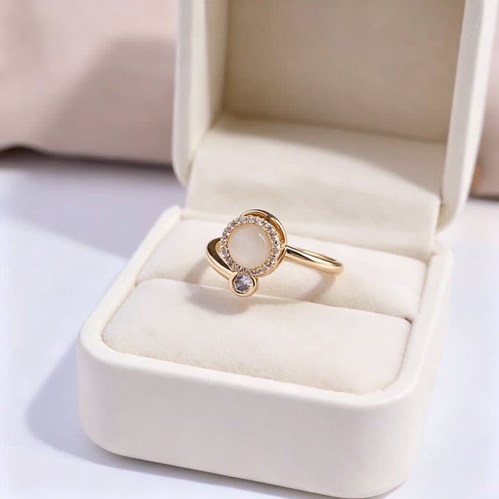 Gold Cat Eye Spinner Adjustable Anti Anxiety Ring - image 3