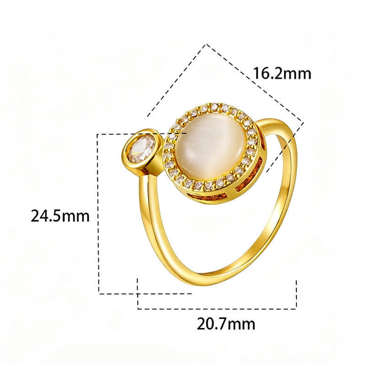 Gold Cat Eye Spinner Adjustable Anti Anxiety Ring - image 4