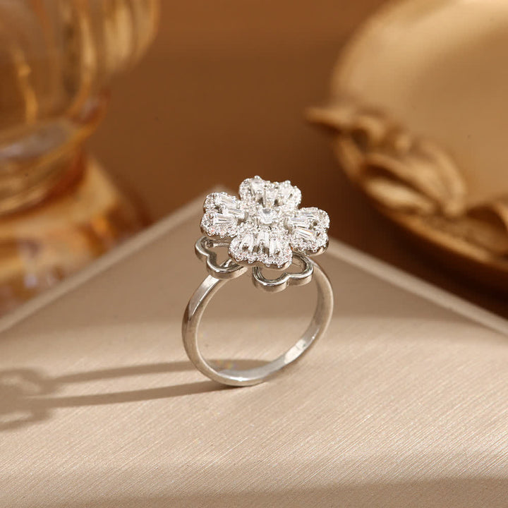 Rotating Four-Leaf Clover Adjustable Anti Anxiety Ring - image 8
