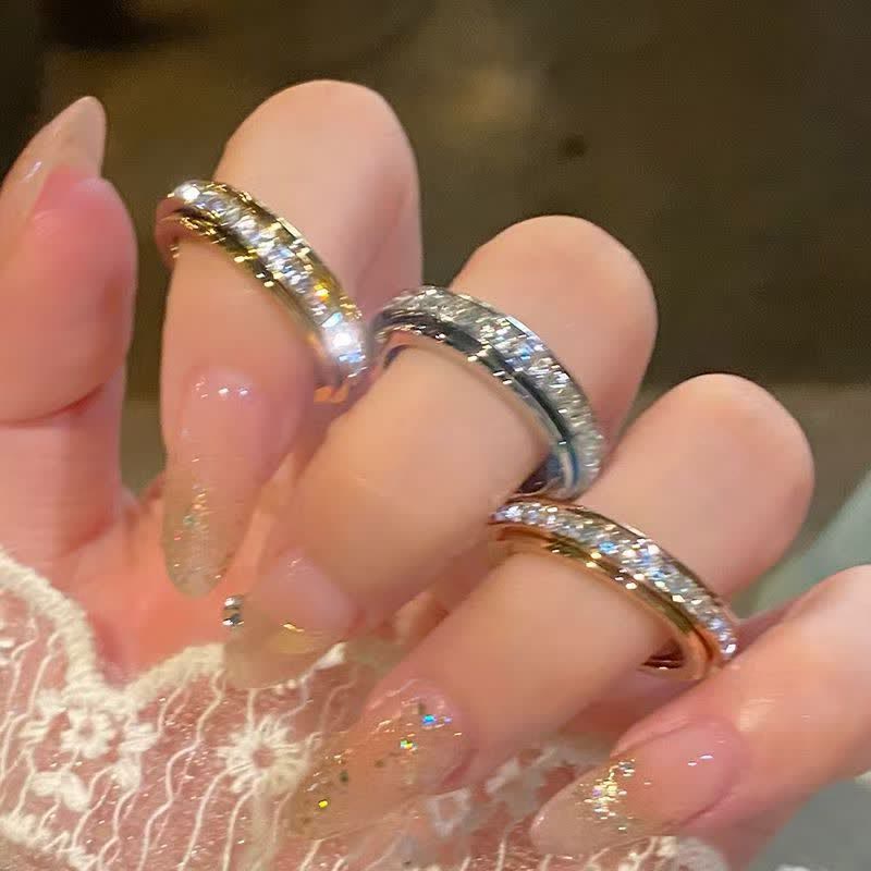 Sparkling Crystal Spinner Anti Anxiety Fidget Ring For Stress Relief - image 1