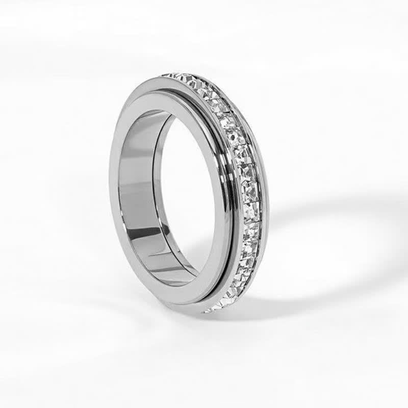 Sparkling Crystal Spinner Anti Anxiety Fidget Ring For Stress Relief - image 4