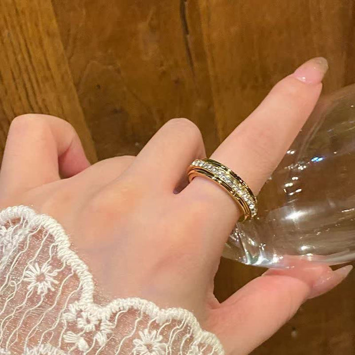 Sparkling Crystal Spinner Anti Anxiety Fidget Ring For Stress Relief - image 5