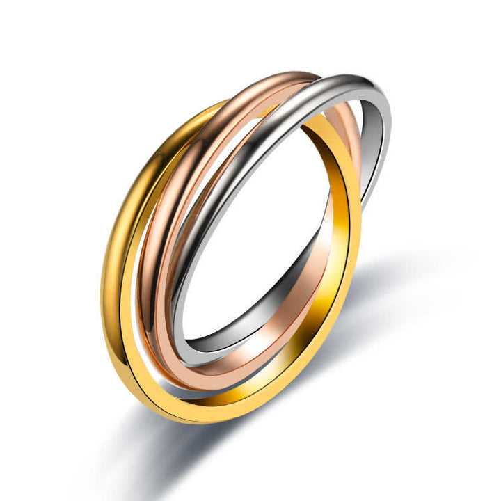  3-In-1 Interlocked Anti Anxiety Rolling Fidget Ring - Tricolor - US 13 - image 2