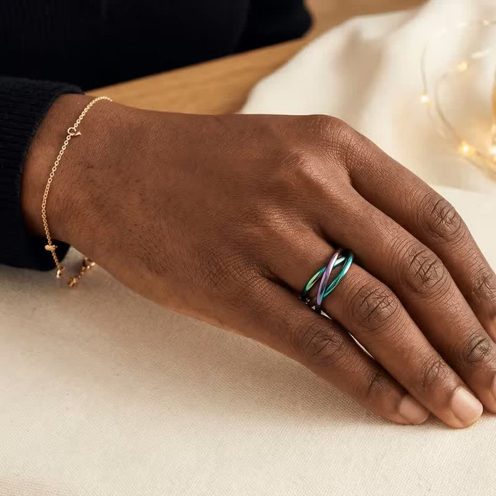  3-In-1 Interlocked Anti Anxiety Rolling Fidget Ring - image 0