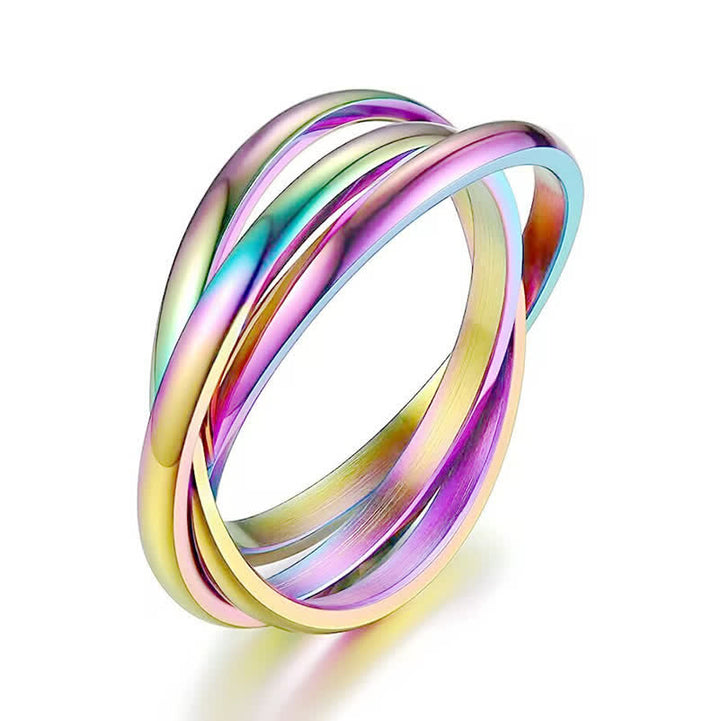  3-In-1 Interlocked Anti Anxiety Rolling Fidget Ring - Multi-Color - US 13 - image 1