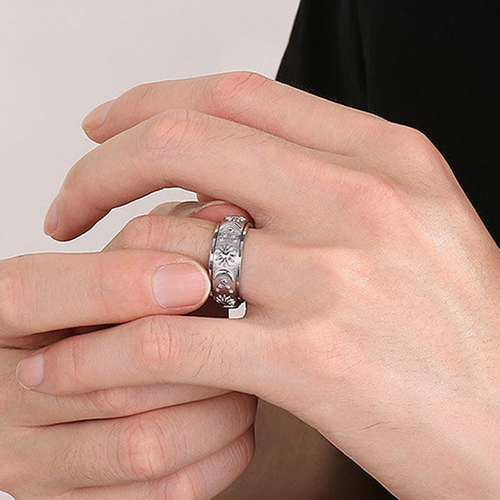 Celestial Meditation Sun Moon Star Rotating Anxiety Ring - image 0