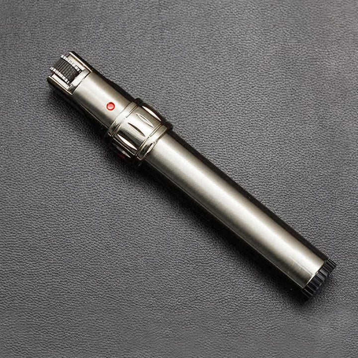 EDC Pen-Shaped Windproof Jet Flame Butane Lighter - White Nickel Brushed - image 8