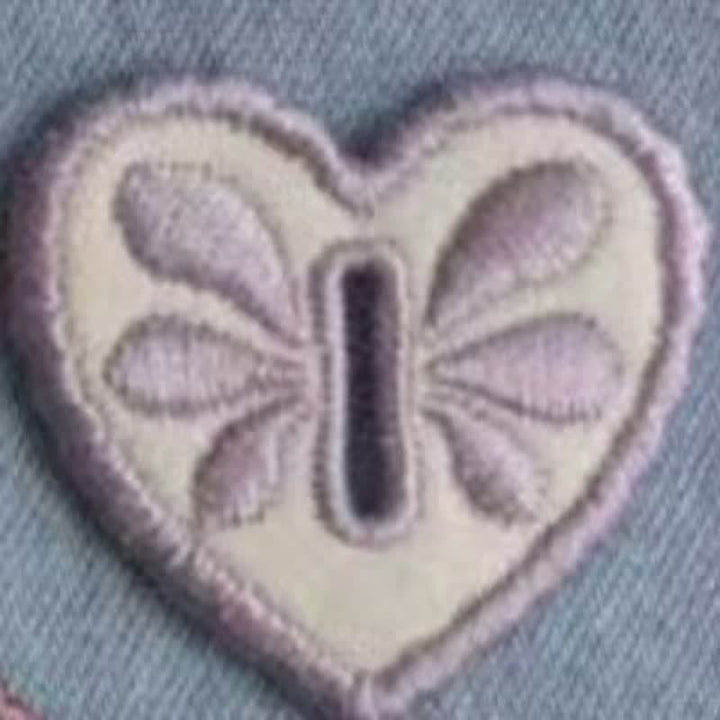 Decorative Heart-Shaped Embroidered Removable Accessory Button Hook - Light Pink - image 5