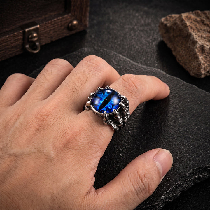 Gothic Demon Eagle Claw Aesthetic Evil Eye Ring - image 2
