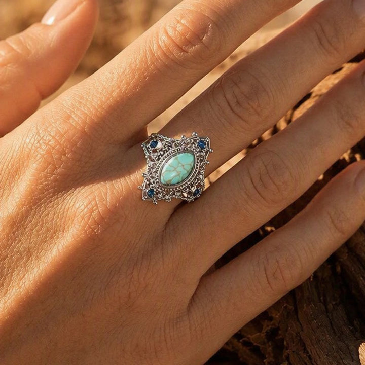 Bohemian Marquise Simulated Turquoise Women Ring for Party Gift - image 1
