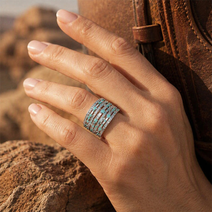Wide Band Pave Zircon Women Statement Ring - image 1