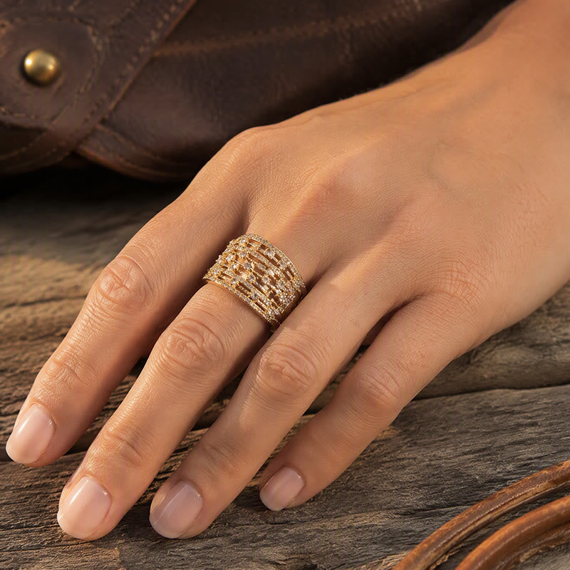 Wide Band Pave Zircon Women Statement Ring - image 6