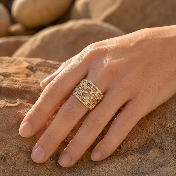 Wide Band Pave Zircon Women Statement Ring - image 7