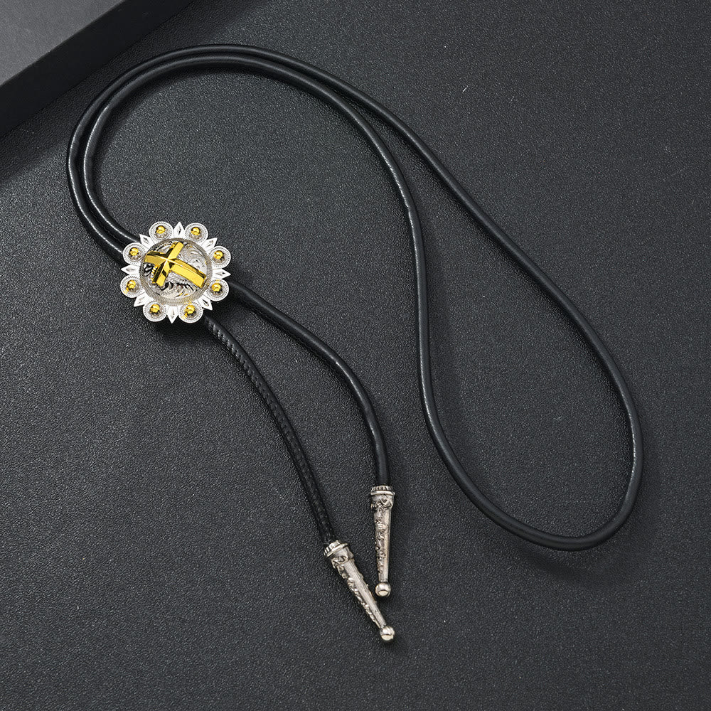 Antique Gold Silver Filigree Bolo Tie Necklace - Style#2 - image 3