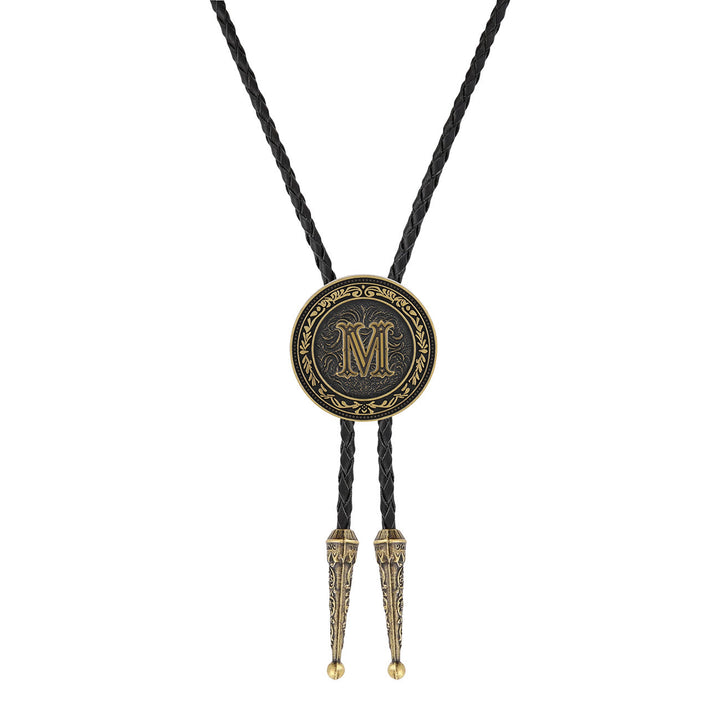 Men's Vintage Western Antique Brass Shield Bolo Tie - M - image 13