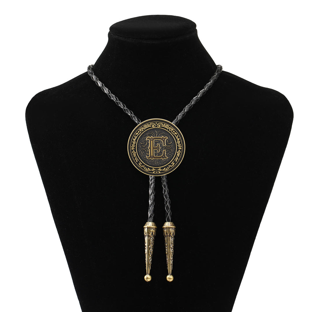 Men's Vintage Western Antique Brass Shield Bolo Tie - E - image 5
