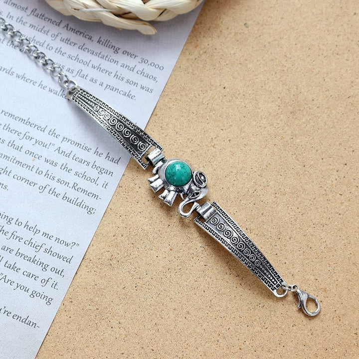 Ethnic Tribal Vintage Boho Stone Bracelet Collection - Teal - Elephant - image 12
