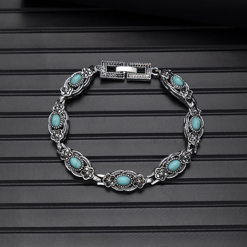 Boho Vintage Turquoise Round Stone Chic Bracelet - Style#11 - image 14