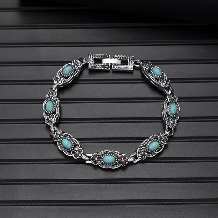 Boho Vintage Turquoise Round Stone Chic Bracelet - Style#11 - image 14