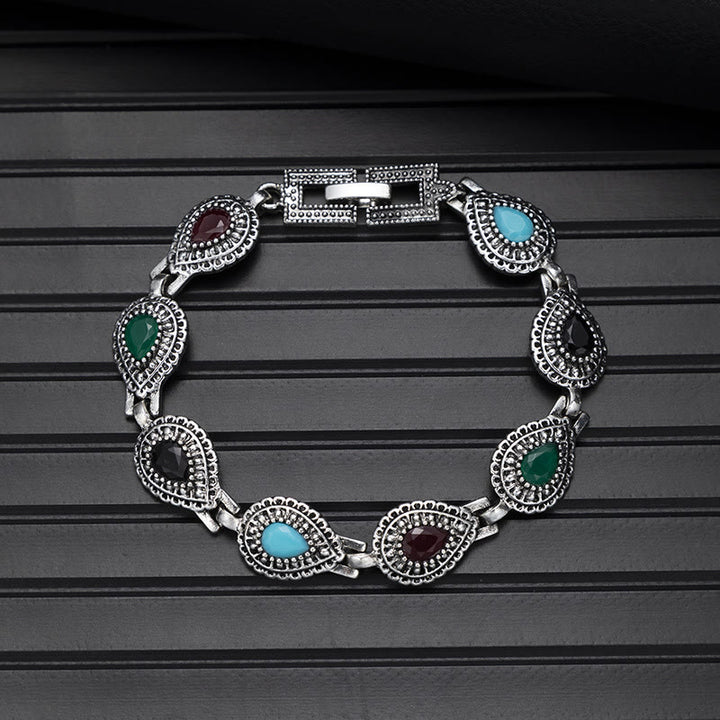 Boho Vintage Turquoise Round Stone Chic Bracelet - Style#4 - image 10