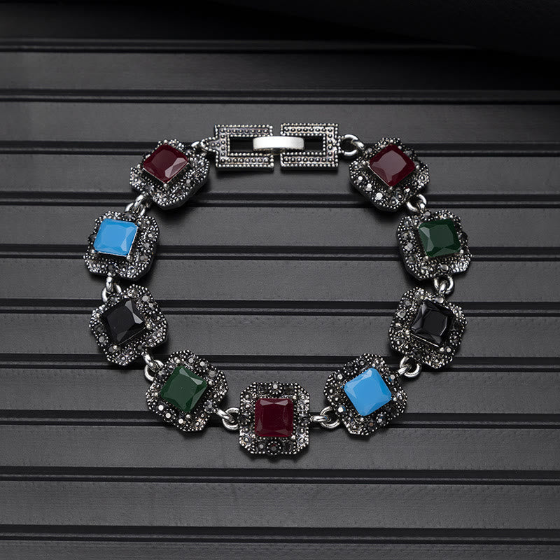 Boho Vintage Turquoise Round Stone Chic Bracelet - Style#6 - image 6